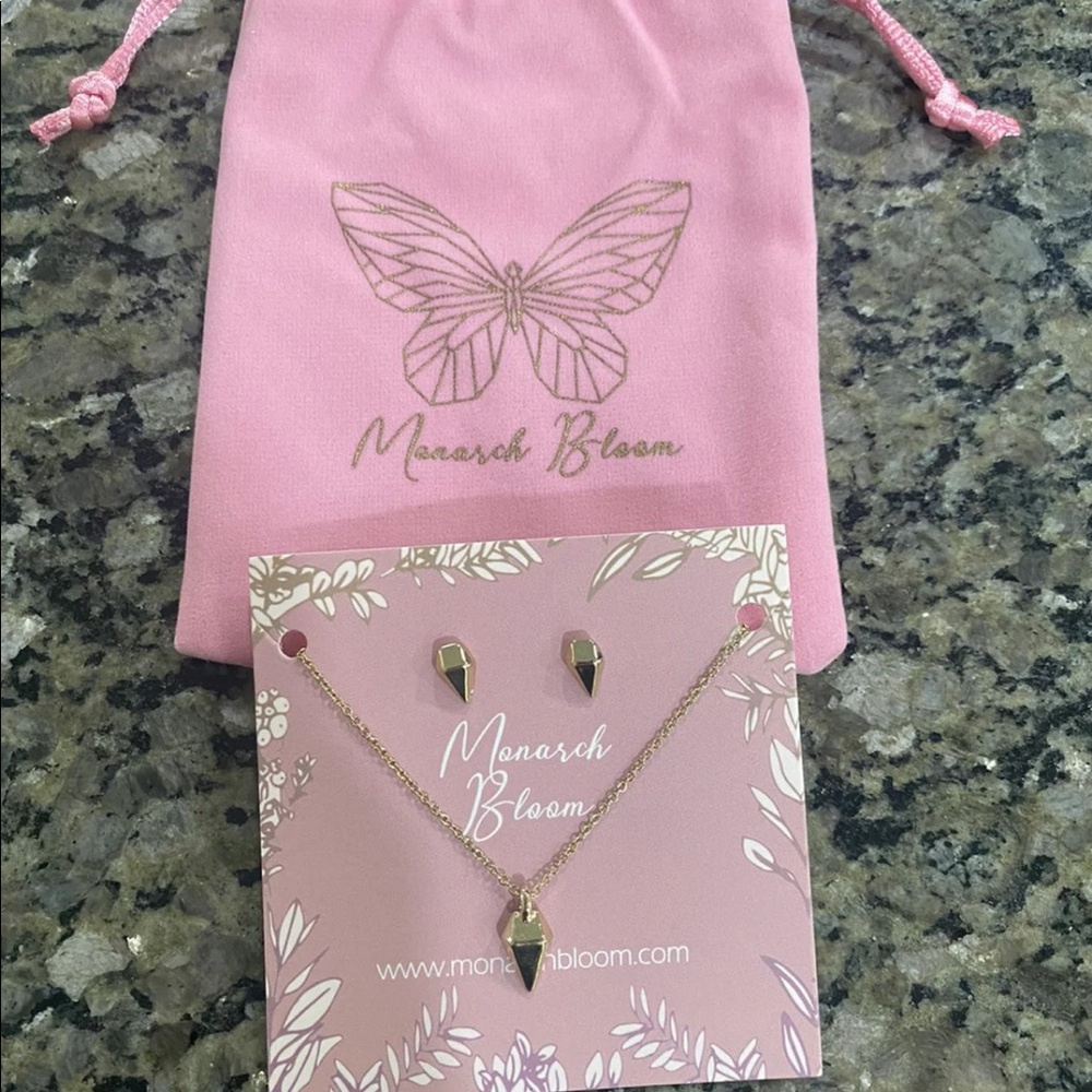 Monarch Bloom Necklace and Earrings